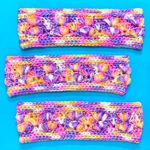 90s Barbie Ear Warmer Crochet Handmade Pink Purple